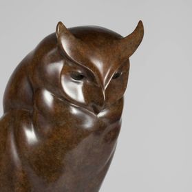 Bronze Long Eared Owl Sculpture 